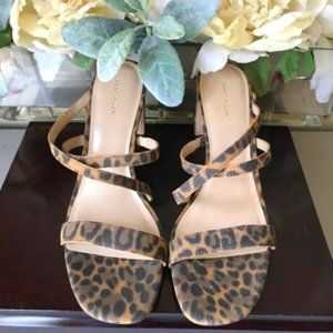 Ann Taylor Emmalyn Leopard Heeled Sanal Size 8.5